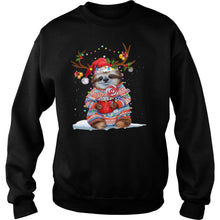 Load image into Gallery viewer, Grateful Sloth Reinder Light Christmas T-Shirt, Ladies T-Shirt, LongSleeve, Sweatshirt, Hoodie 2D
