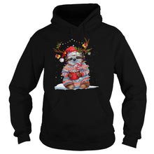 Load image into Gallery viewer, Grateful Sloth Reinder Light Christmas T-Shirt, Ladies T-Shirt, LongSleeve, Sweatshirt, Hoodie 2D
