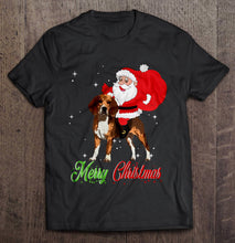 Load image into Gallery viewer, Merry Christmas Santa Claus Riding Beagle T-Shirt, Ladies T-Shirt, LongSleeve, Hoodie 2D
