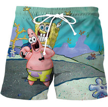 Load image into Gallery viewer, New shorts 3D SpongeBob Shorts Gym Fitness Running For Summer Men's Cool Sport Short Pants 3D Swim Trunks
