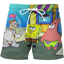Load image into Gallery viewer, New shorts 3D SpongeBob Shorts Gym Fitness Running For Summer Men's Cool Sport Short Pants 3D Swim Trunks
