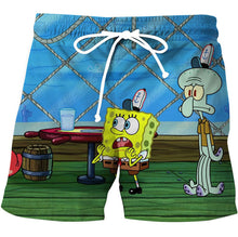 Load image into Gallery viewer, New shorts 3D SpongeBob Shorts Gym Fitness Running For Summer Men's Cool Sport Short Pants 3D Swim Trunks
