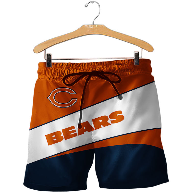 2020 Chicago Bears Shorts Gym Fitness Running For Summer Men's Cool Sport Short Pants 3D Swim Trunks