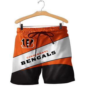 2020 Cincinnati Bengals Shorts Gym Fitness Running For Summer Men's Cool Sport Short Pants 3D Swim Trunks
