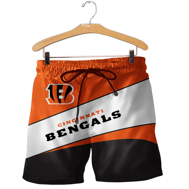 2020 Cincinnati Bengals Shorts Gym Fitness Running For Summer Men's Cool Sport Short Pants 3D Swim Trunks