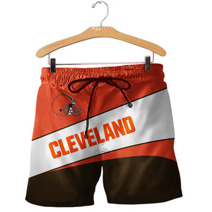 2020 Cleveland Browns Shorts Gym Fitness Running For Summer Men's Cool Sport Short Pants 3D Swim Trunks