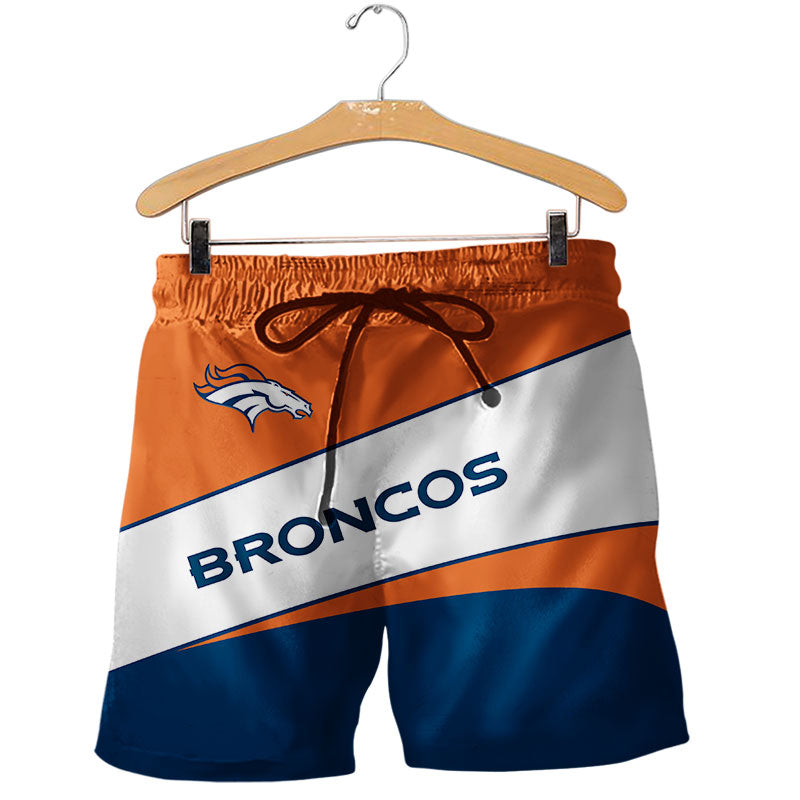 2020 Denver Broncos Shorts Gym Fitness Running For Summer Men's Cool Sport Short Pants 3D Swim Trunks