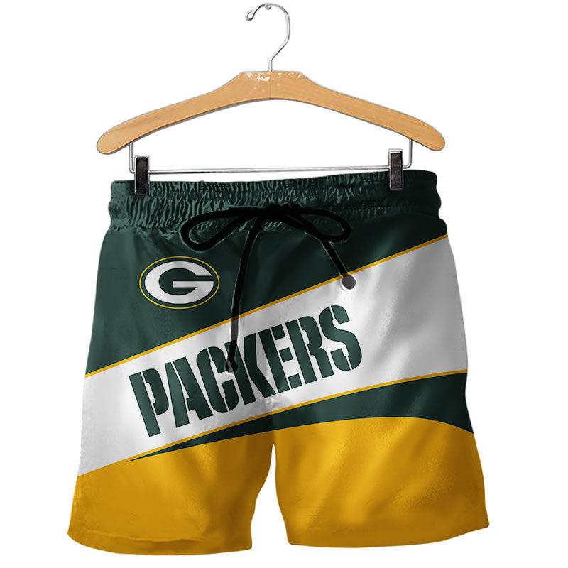 2020 Green Bay Packers Shorts Gym Fitness Running For Summer Men's Cool Sport Short Pants 3D Swim Trunks