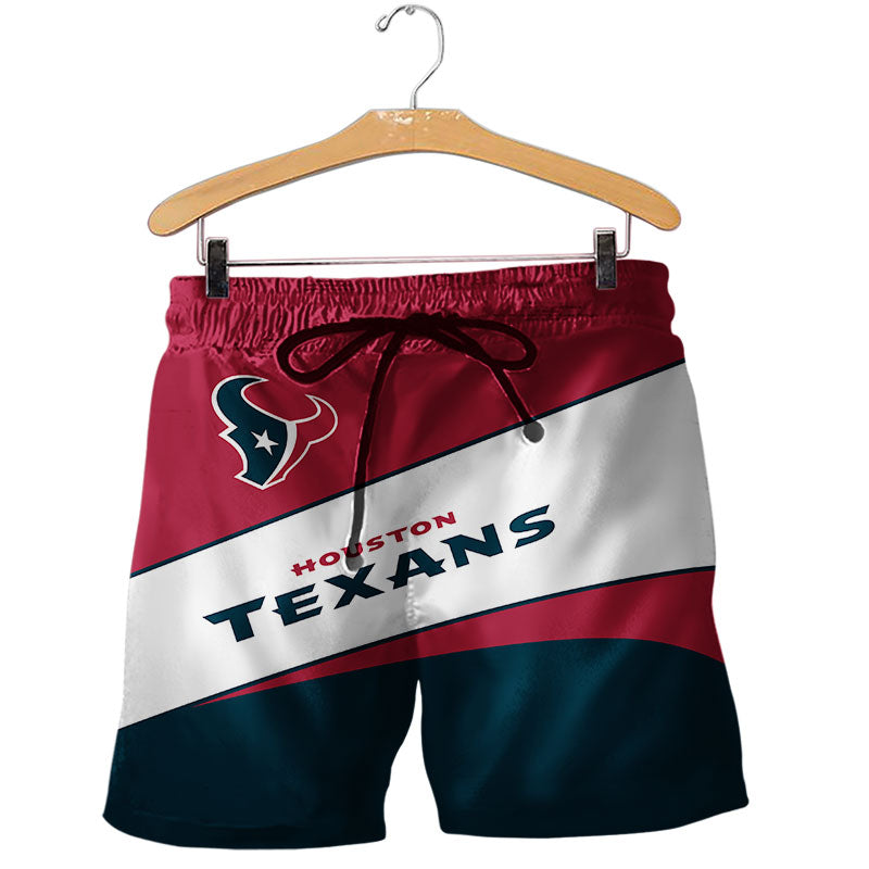 2020 Houston Texans Shorts Gym Fitness Running For Summer Men's Cool Sport Short Pants 3D Swim Trunks