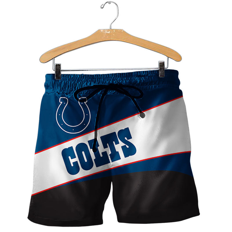 2020 Indianapolis Colts Shorts Gym Fitness Running For Summer Men's Cool Sport Short Pants 3D Swim Trunks