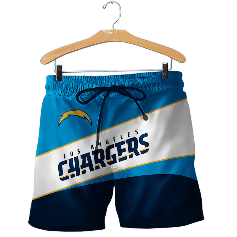 2020 Los Angeles Chargers Shorts Gym Fitness Running For Summer Men's Cool Sport Short Pants 3D Swim Trunks