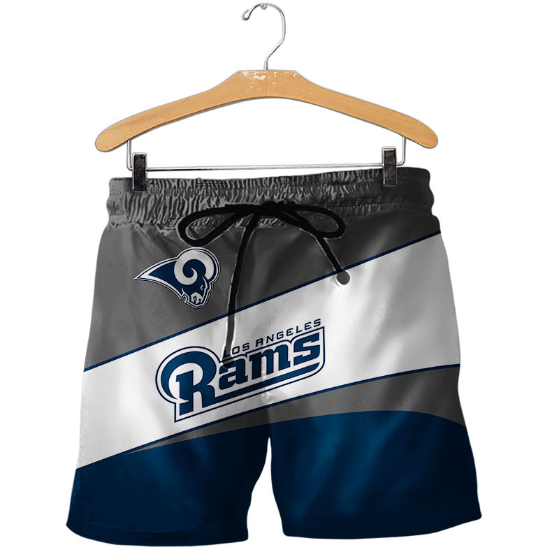 2020 Los Angeles Rams Shorts Gym Fitness Running For Summer Men's Cool Sport Short Pants 3D Swim Trunks
