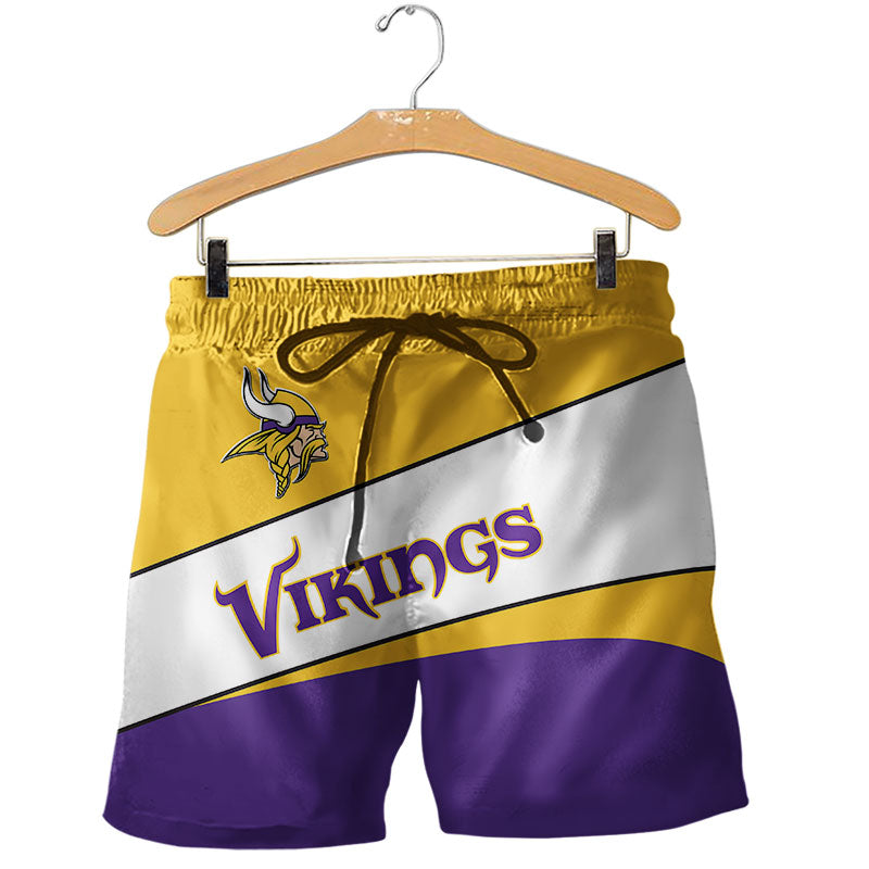 2020 Minnesota Vikings Shorts Gym Fitness Running For Summer Men's Cool Sport Short Pants 3D Swim Trunks