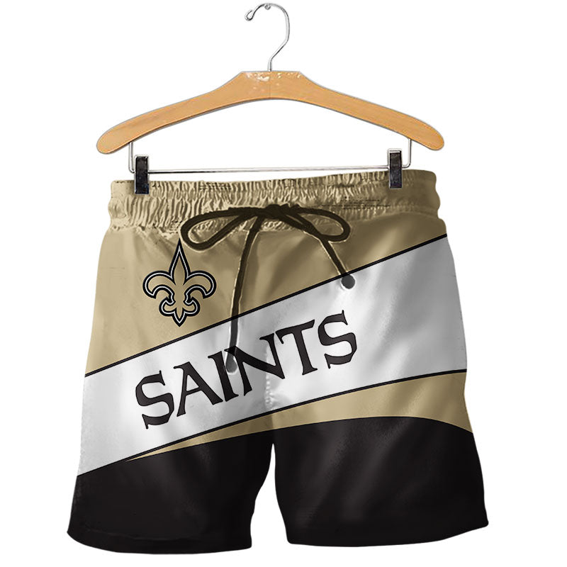 2020 New Orleans Saints Shorts Gym Fitness Running For Summer Men's Cool Sport Short Pants 3D Swim Trunks