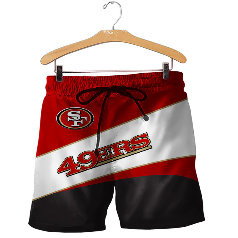 2020 San Francisco 49ers Shorts Gym Fitness Running For Summer Men's Cool Sport Short Pants 3D Swim Trunks