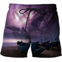 Load image into Gallery viewer, Mens Beach 3D Boat Printed Shorts Gym Fitness Running For Summer Men's Cool Sport Short Pants 3D Swim Trunks
