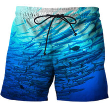 Load image into Gallery viewer, Mens Beach 3D Fish Shorts Gym Fitness Running For Summer Men's Cool Sport Short Pants 3D Swim Trunks
