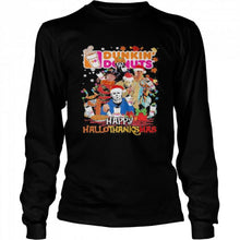 Load image into Gallery viewer, Dumkin Donuts Halloween Horror Characters Dutch Bros Happy Hallothanksmas Halloween Thanksgiving Christmas T-Shirt, Ladies T-Shirt, LongSleeve, Sweatshirt, Hoodie 2D
