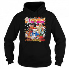 Load image into Gallery viewer, Dumkin Donuts Halloween Horror Characters Dutch Bros Happy Hallothanksmas Halloween Thanksgiving Christmas T-Shirt, Ladies T-Shirt, LongSleeve, Sweatshirt, Hoodie 2D
