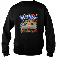 Load image into Gallery viewer, Harry Potter Happy Hallothanksmas Halloween Thanksgiving Christmas T-Shirt, Ladies T-Shirt, LongSleeve, Sweatshirt, Hoodie 2D
