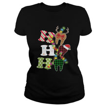 Load image into Gallery viewer, HO HO HO TEETH SANTA FUNNY CHRISTMAS GIFT FOR DENTIST T-Shirt, Ladies T-Shirt, LongSleeve, Sweatshirt, Hoodie 2D
