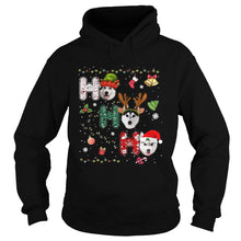Load image into Gallery viewer, HUSKY HO HO HO MERRY CHRISTMAS T-Shirt, Ladies T-Shirt, LongSleeve, Sweatshirt, Hoodie 2D
