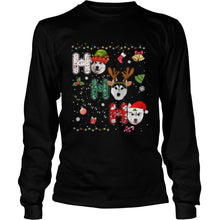 Load image into Gallery viewer, HUSKY HO HO HO MERRY CHRISTMAS T-Shirt, Ladies T-Shirt, LongSleeve, Sweatshirt, Hoodie 2D
