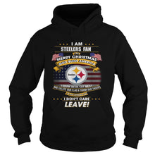 Load image into Gallery viewer, I am Steelers fan I say Merry Christmas God bless America T-Shirt, Ladies T-Shirt, LongSleeve, Sweatshirt, Hoodie 2D
