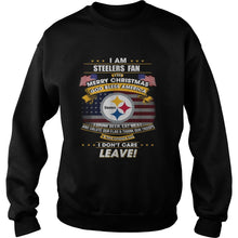 Load image into Gallery viewer, I am Steelers fan I say Merry Christmas God bless America T-Shirt, Ladies T-Shirt, LongSleeve, Sweatshirt, Hoodie 2D
