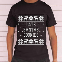Load image into Gallery viewer, I Ate Santas Cookies Christmas T-Shirt, Ladies T-Shirt 2D
