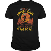 Load image into Gallery viewer, I’m An Irish Girl It’s Like A Normal Girl But More Magical Halloween T-Shirt, Ladies T-Shirt, LongSleeve, Sweatshirt, Hoodie 2D
