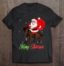 Load image into Gallery viewer, Merry Christmas Santa Claus Riding A Wolf T-Shirt, Ladies T-Shirt, LongSleeve, Hoodie 2D

