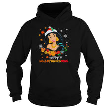 Load image into Gallery viewer, Jasmine Happy Hallothanksmas Halloween Thanksgiving Christmas T-Shirt, Ladies T-Shirt, LongSleeve, Sweatshirt, Hoodie 2D
