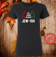 Load image into Gallery viewer, Jewish shirt Challah merry christmas tree Jewish Hanukkah T-Shirt, Ladies T-Shirt 2D
