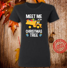 Load image into Gallery viewer, Kinder Construction Truck Shirt For Toddlers Boys Christmas Tree T-Shirt, Ladies T-Shirt 2D
