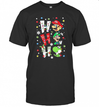 Load image into Gallery viewer, MARIO HO HO HO MERRY CHRISTMAS T-Shirt, Ladies T-Shirt, LongSleeve, Sweatshirt, Hoodie 2D
