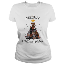 Load image into Gallery viewer, Meowy Christmas Tree Cute Merry Xmas T-Shirt, Ladies T-Shirt, LongSleeve, Sweatshirt, Hoodie 2D
