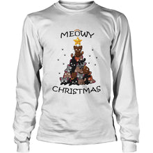 Load image into Gallery viewer, Meowy Christmas Tree Cute Merry Xmas T-Shirt, Ladies T-Shirt, LongSleeve, Sweatshirt, Hoodie 2D

