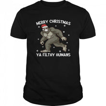 Load image into Gallery viewer, Merry Christmas Bigfoot Face Mask Sasquatch Santa T-Shirt, Ladies T-Shirt, LongSleeve, Sweatshirt, Hoodie 2D
