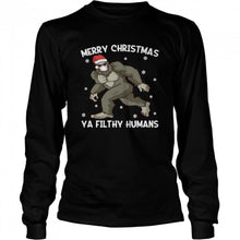 Load image into Gallery viewer, Merry Christmas Bigfoot Face Mask Sasquatch Santa T-Shirt, Ladies T-Shirt, LongSleeve, Sweatshirt, Hoodie 2D

