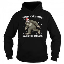 Load image into Gallery viewer, Merry Christmas Bigfoot Face Mask Sasquatch Santa T-Shirt, Ladies T-Shirt, LongSleeve, Sweatshirt, Hoodie 2D
