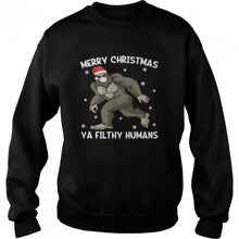 Load image into Gallery viewer, Merry Christmas Bigfoot Face Mask Sasquatch Santa T-Shirt, Ladies T-Shirt, LongSleeve, Sweatshirt, Hoodie 2D
