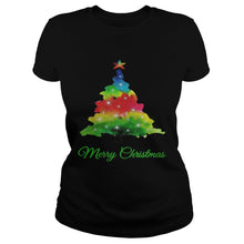 Load image into Gallery viewer, Merry Christmas Colorful Christmas Tree T-Shirt, Ladies T-Shirt, LongSleeve, Sweatshirt, Hoodie 2D
