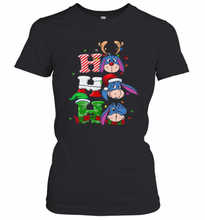 Load image into Gallery viewer, Merry Christmas Donkey Eeyore Ho Ho Ho T-Shirt, Ladies T-Shirt, LongSleeve, Sweatshirt, Hoodie 2D
