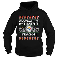 Load image into Gallery viewer, MERRY CHRISTMAS FOOTBALL IS MY FAVORITE SEASON PITTSBURGH STEELER T-Shirt, Ladies T-Shirt, LongSleeve, Sweatshirt, Hoodie 2D

