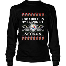 Load image into Gallery viewer, MERRY CHRISTMAS FOOTBALL IS MY FAVORITE SEASON PITTSBURGH STEELER T-Shirt, Ladies T-Shirt, LongSleeve, Sweatshirt, Hoodie 2D
