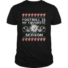 Load image into Gallery viewer, MERRY CHRISTMAS FOOTBALL IS MY FAVORITE SEASON PITTSBURGH STEELER T-Shirt, Ladies T-Shirt, LongSleeve, Sweatshirt, Hoodie 2D
