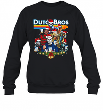 Load image into Gallery viewer, Merry Christmas Horror Movie Characters Dutch Bros Coffee T-Shirt, Ladies T-Shirt, LongSleeve, Sweatshirt, Hoodie 2D
