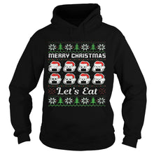 Load image into Gallery viewer, MERRY CHRISTMAS LETS CATS HAT T-Shirt, Ladies T-Shirt, LongSleeve, Sweatshirt, Hoodie 2D

