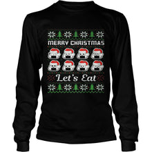Load image into Gallery viewer, MERRY CHRISTMAS LETS CATS HAT T-Shirt, Ladies T-Shirt, LongSleeve, Sweatshirt, Hoodie 2D
